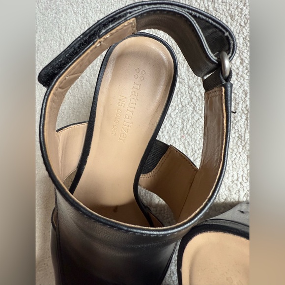 Naturalizer Black Open-Toe Heels - Picture 5 of 7